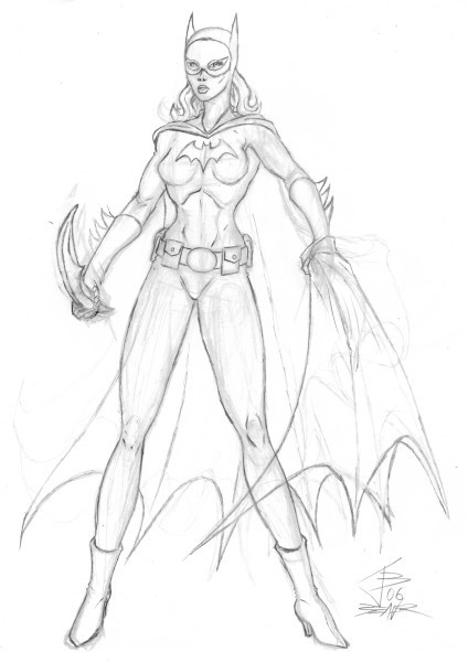 Batgirl en pleine action dans un décor urbain