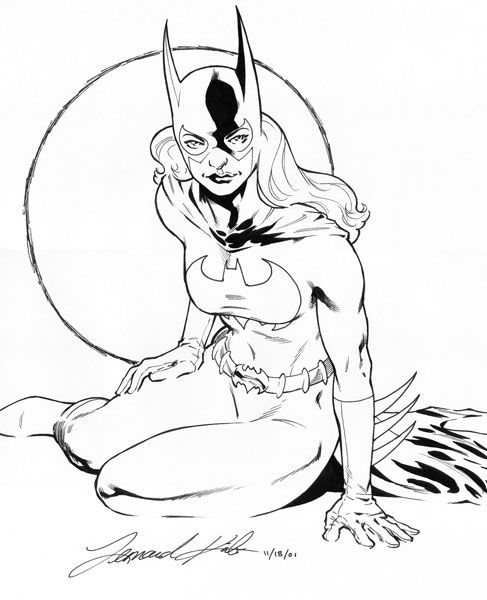 Batgirl prête à combattre le crime dans un décor urbain