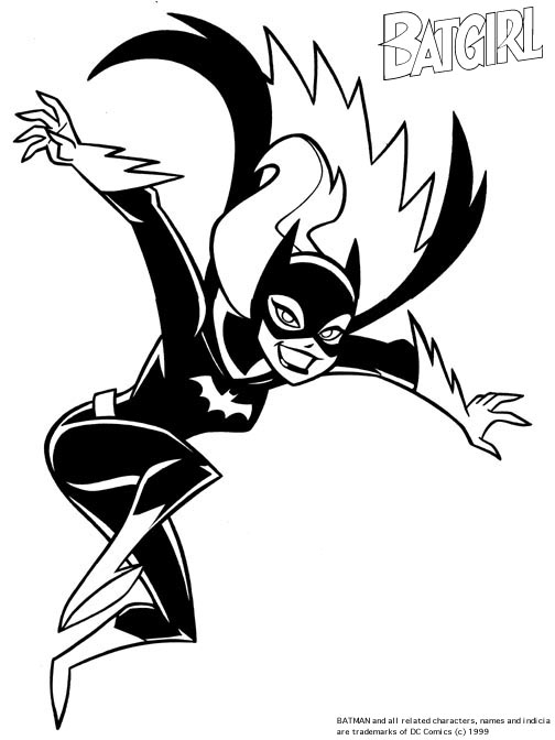 Batgirl en pleine action sur fond urbain