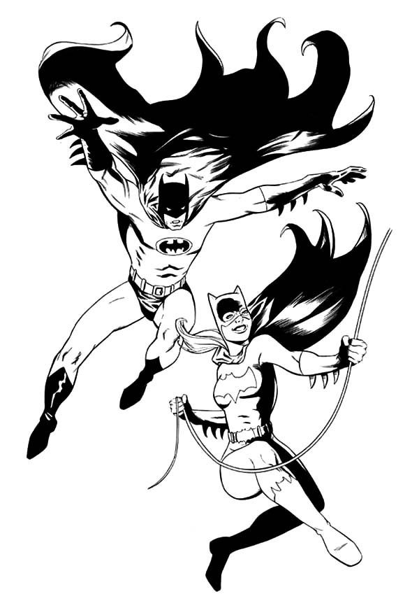 Batgirl en pleine action dans une ville urbaine