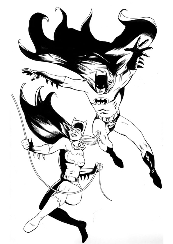 Batgirl en pleine action dans un décor urbain