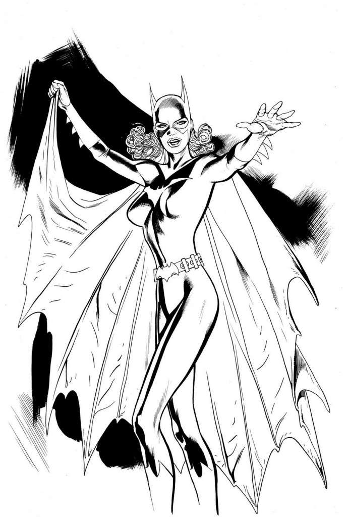 Batgirl en action dans un décor urbain dynamique