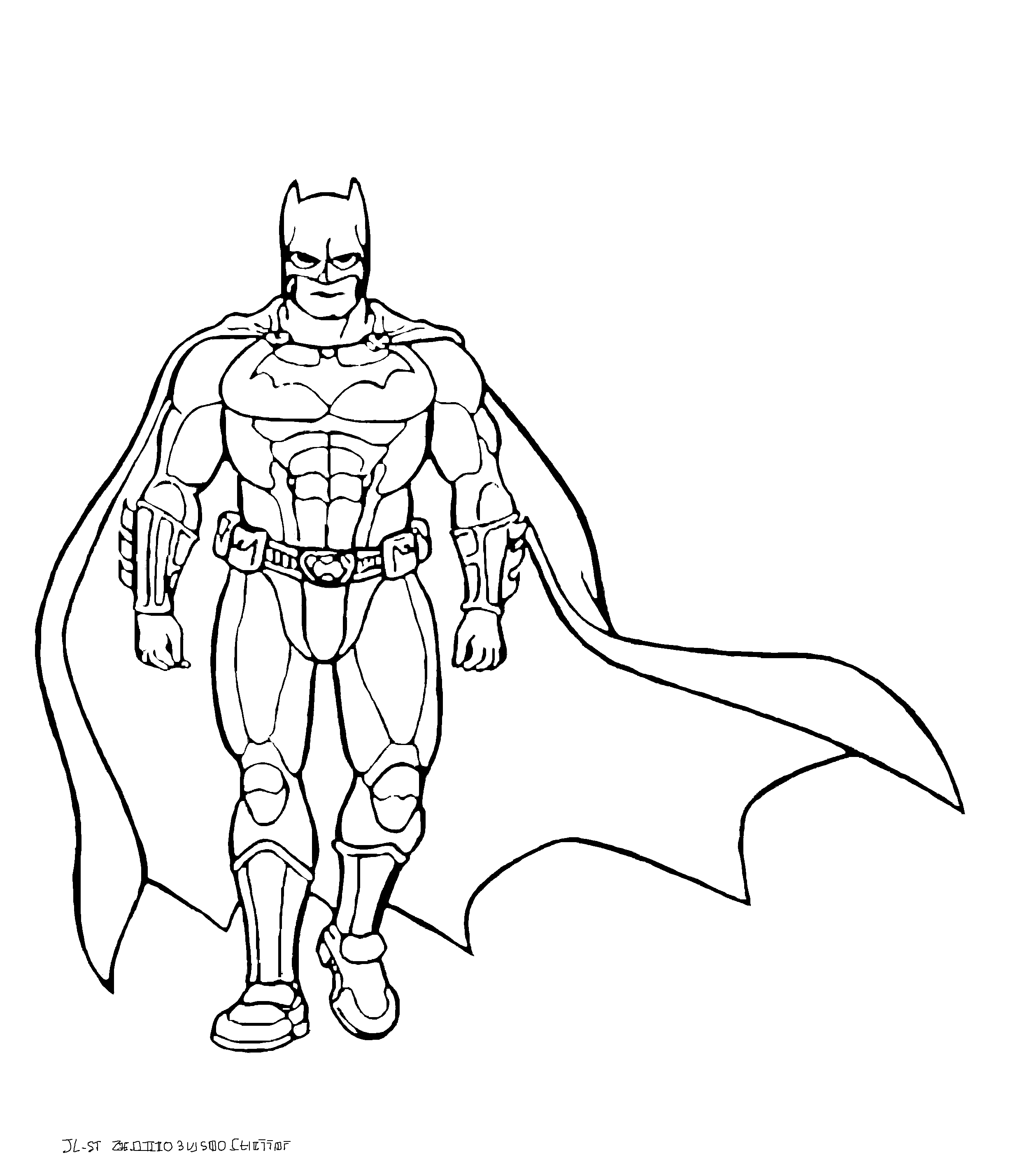 Batman en pleine action sur fond urbain