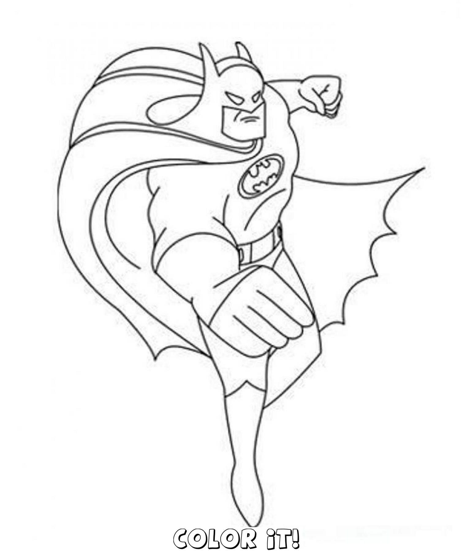 Batman en pleine action sur un fond urbain