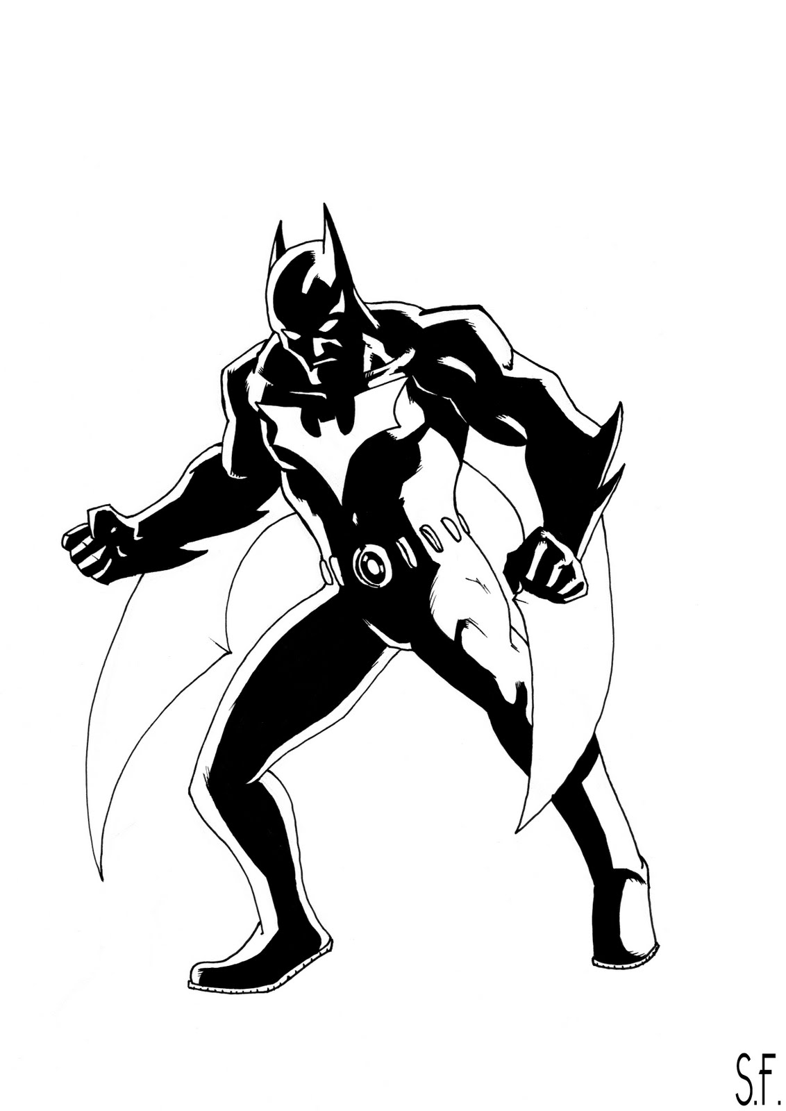 Batman en pleine action dans un décor urbain