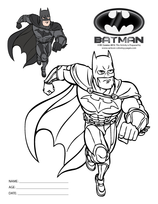 Batman en pleine action sur un fond urbain