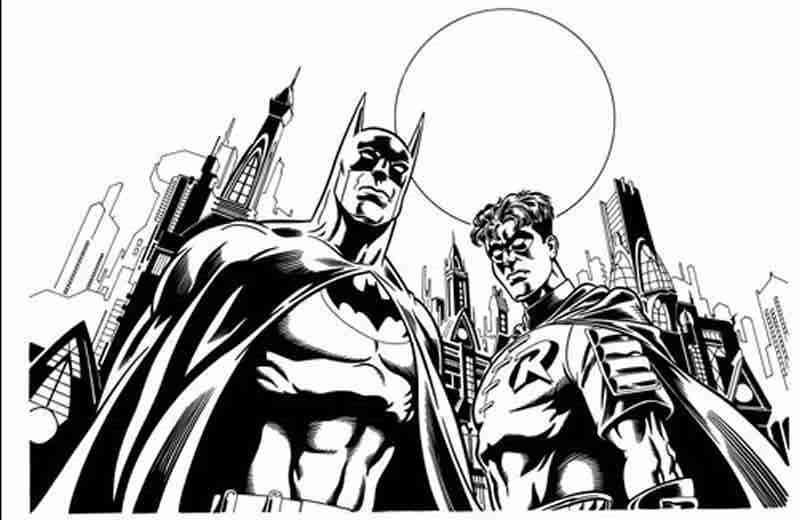 Batman en pleine action dans Gotham City