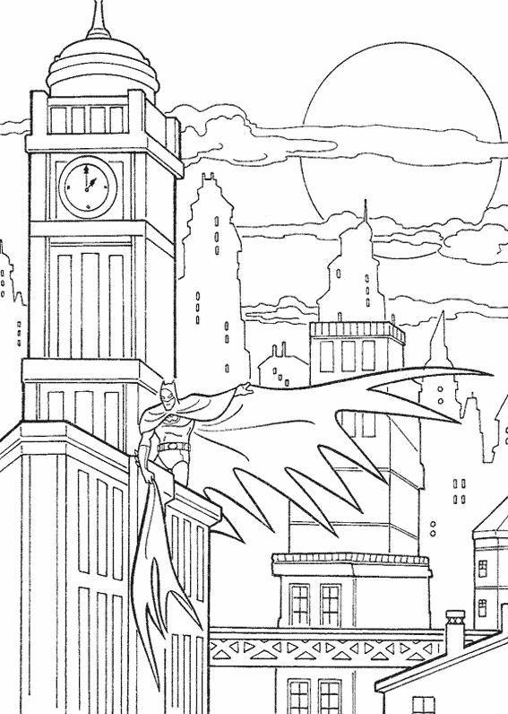 Batman en pleine action dans Gotham City