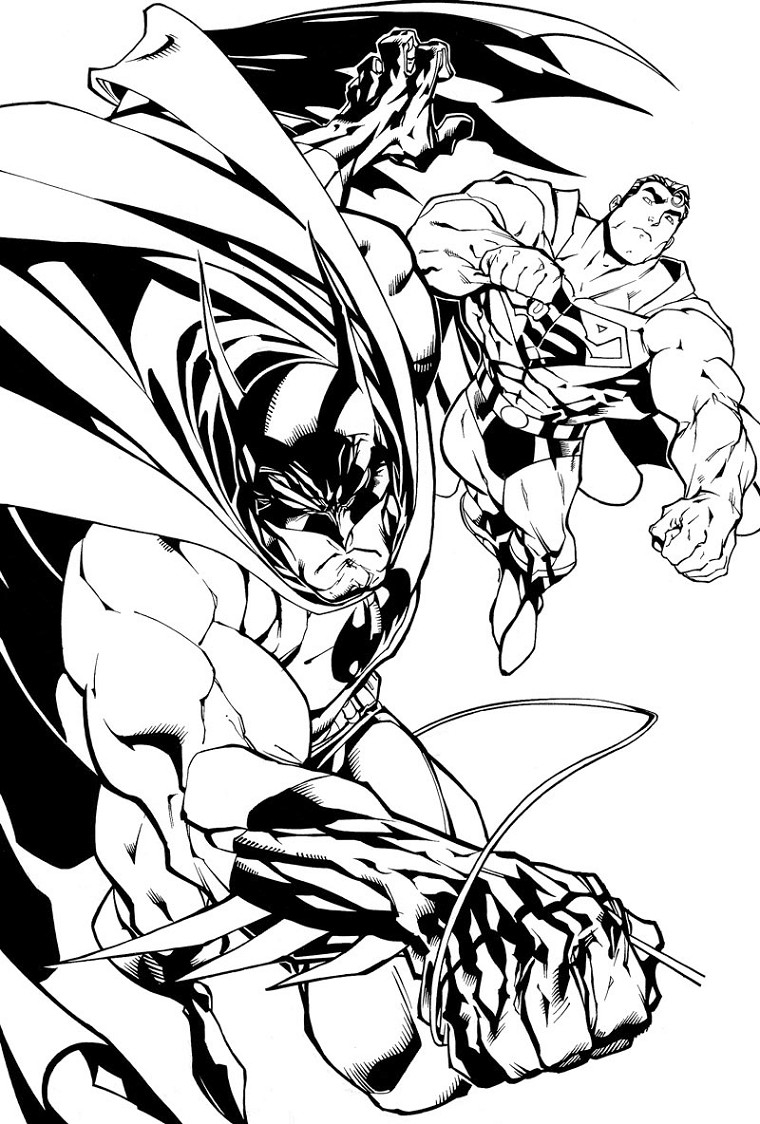 Batman en pleine action face à des vilains dans la ville