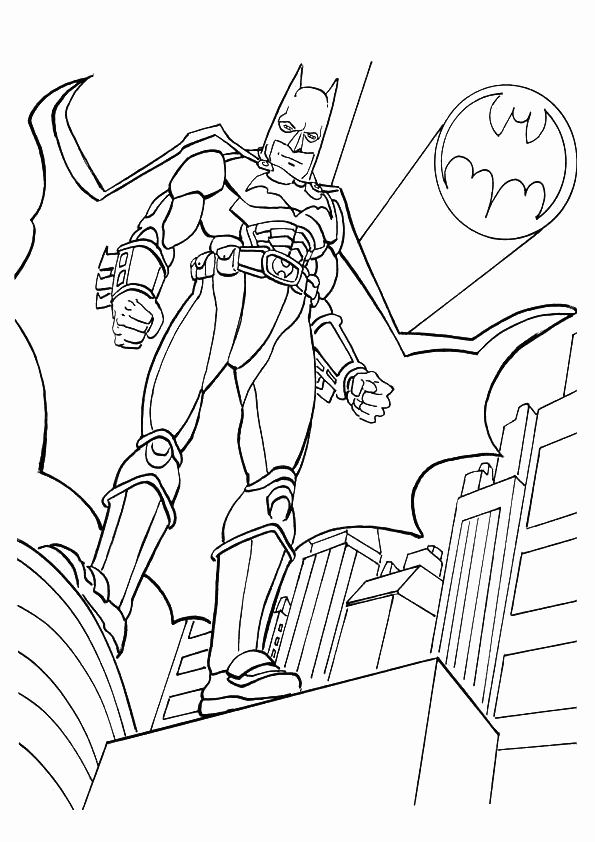 Batman en pleine action dans une ville stylisée