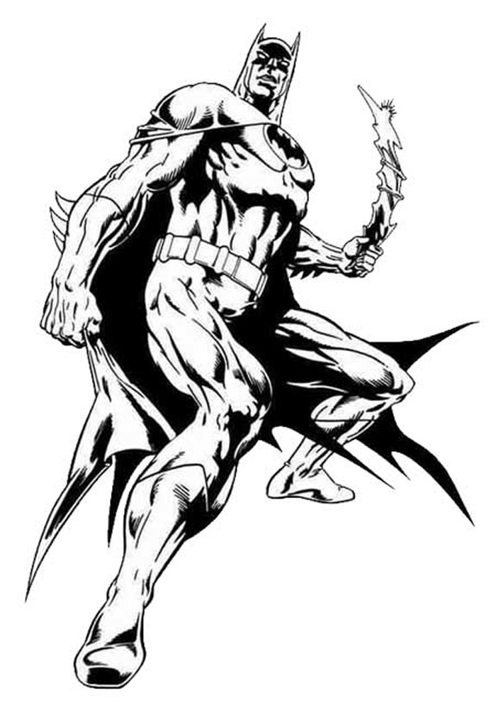 Batman en pleine action face à un criminel dans Gotham City