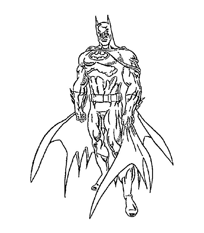 Batman en pleine action sur un fond urbain