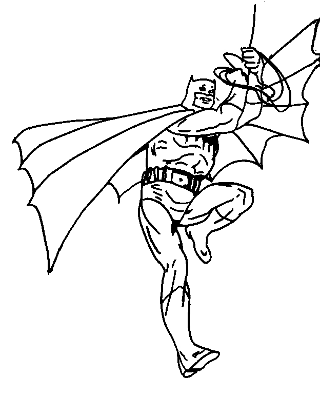 Batman en pleine action sur un fond urbain