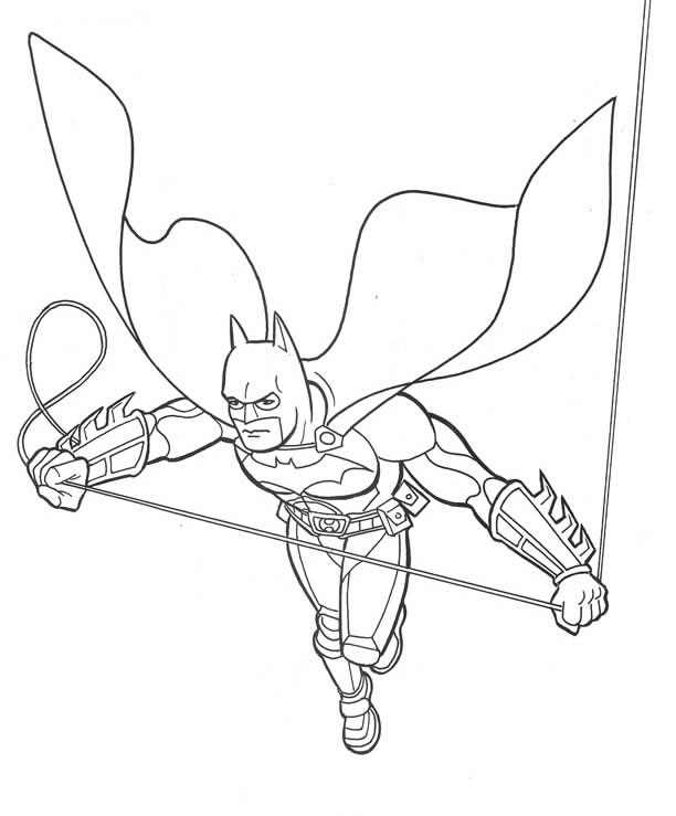 Batman en pleine action contre les méchants dans Gotham City