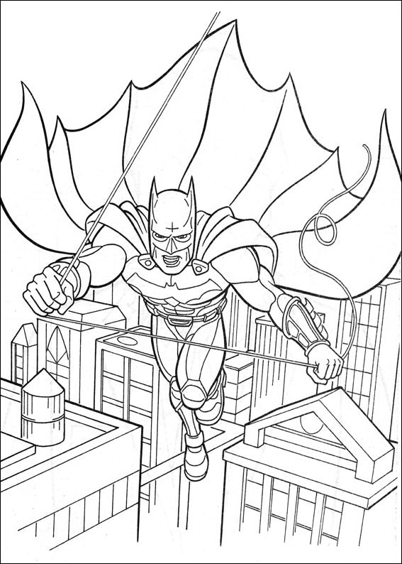 Batman en pleine action dans Gotham City