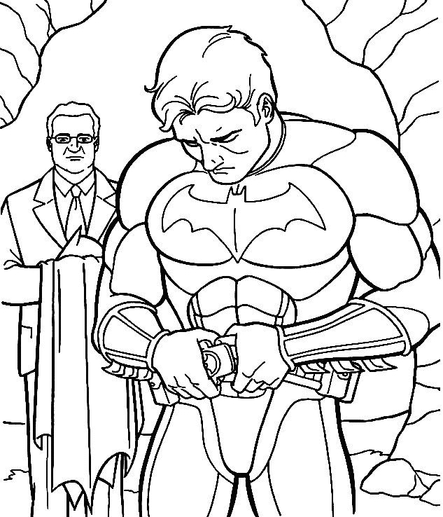 Batman en pleine action au-dessus de Gotham City