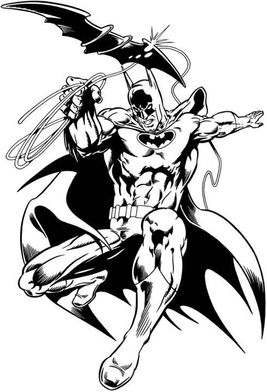 Batman en pleine action face à des méchants dans une ville nocturne