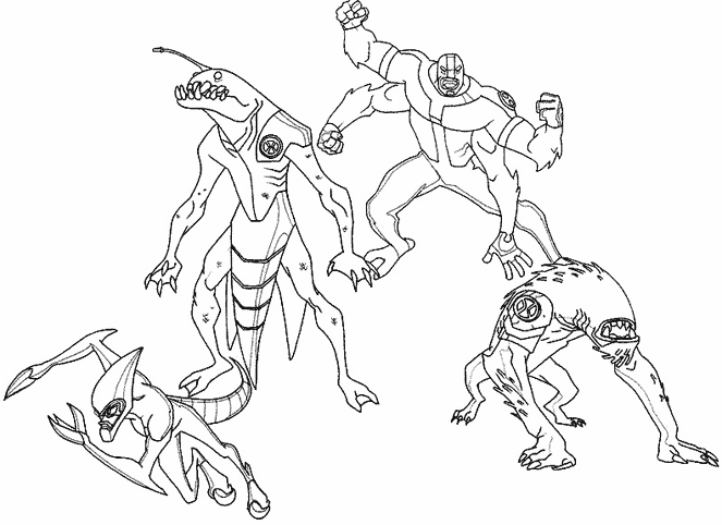 Ben 10 prêt à l'action dans son univers coloré