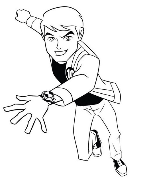 Ben 10 en pleine action avec son Omnitrix