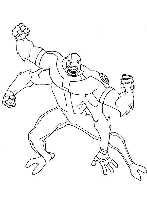 Ben 10 en action face à un ennemi menaçant