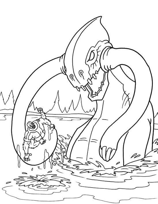 Coloriage de Ben 10 en pleine action avec son Omnitrix