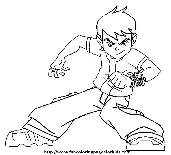 Ben 10 en action avec son Omnitrix dans un décor dynamique