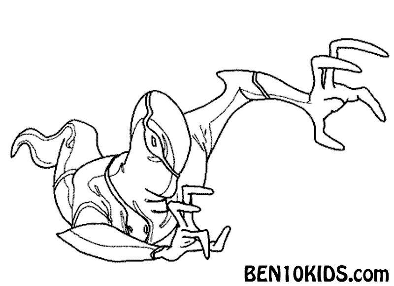 Coloriage de Ben 10 en pleine action avec l'Omnitrix
