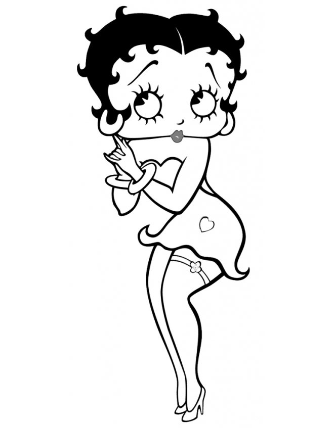 Betty Boop en pleine conversation avec son chien dans un décor urbain Betty Boop en pleine conversation avec son chien dans un décor urbain
