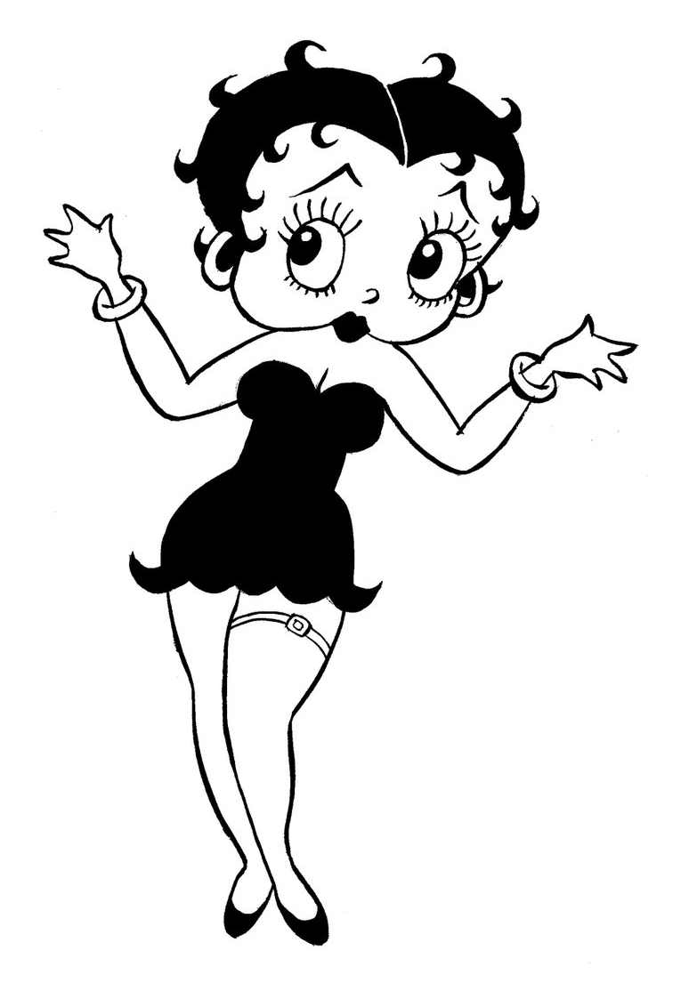 Betty Boop en pleine pose avec un décor stylisé