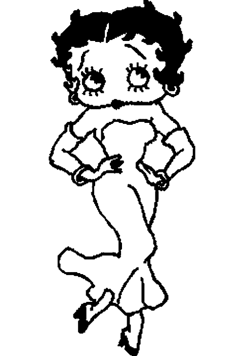 Betty Boop en pleine contemplation dans un décor stylisé