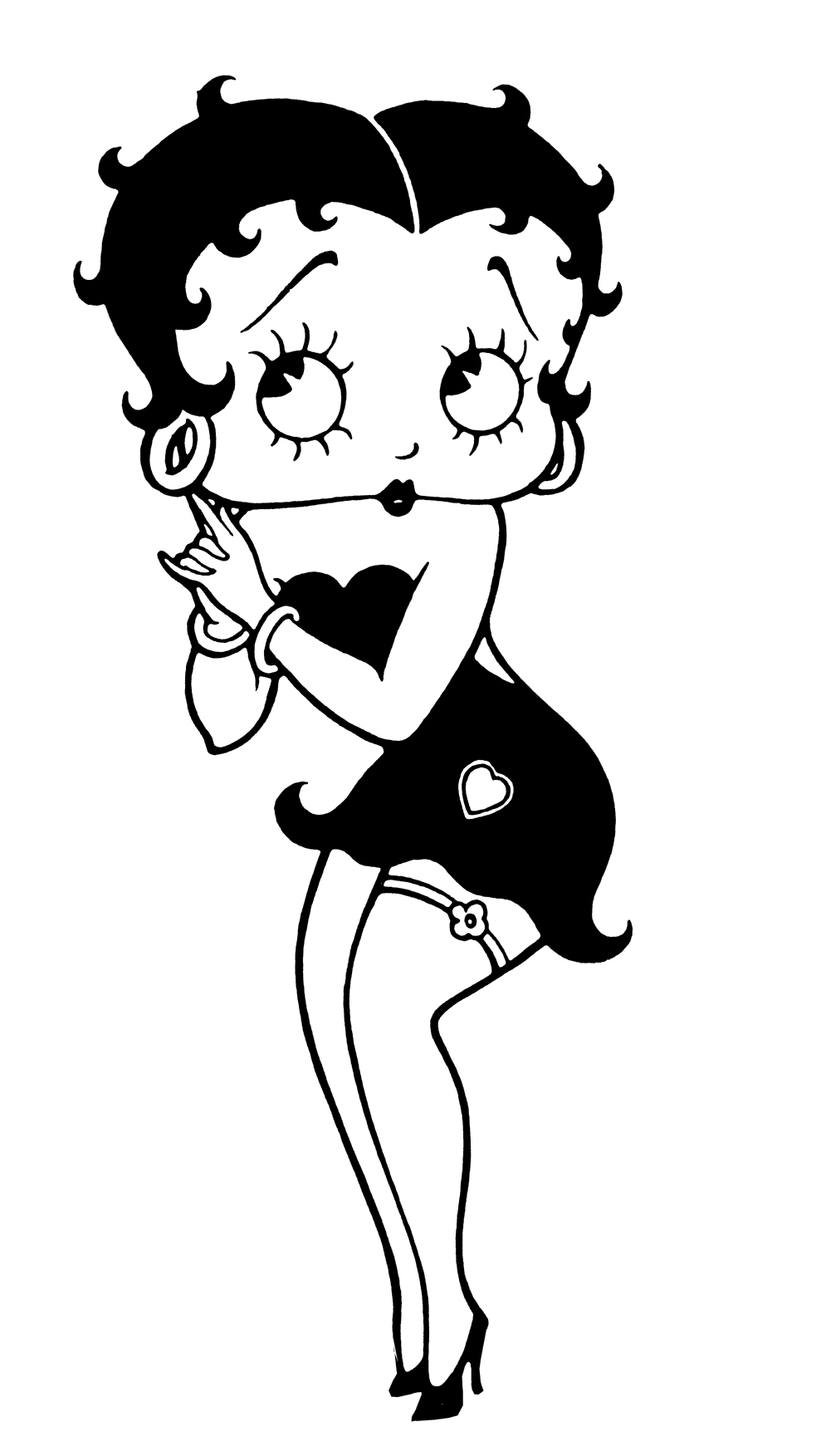 Betty Boop en pleine pose charmante avec un décor stylisé