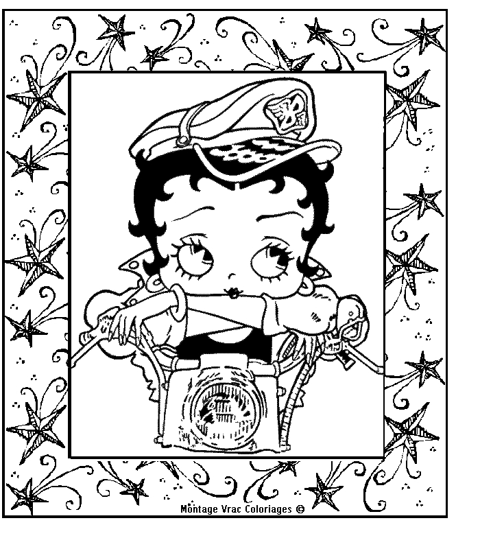 Betty Boop en pleine pose avec un décor stylisé Betty Boop en pleine pose avec un décor stylisé