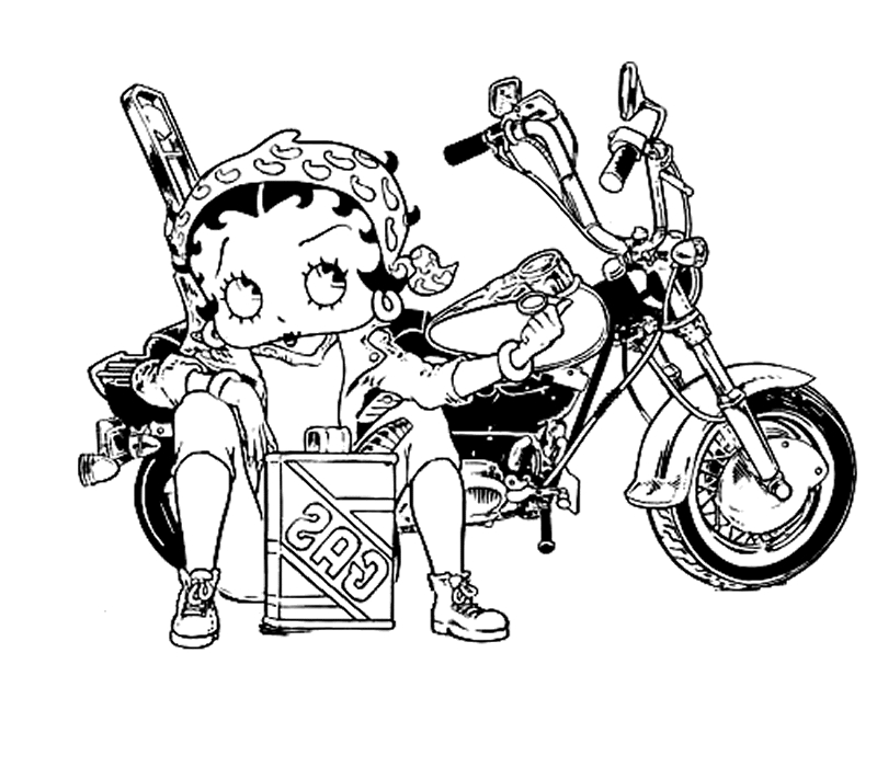 Betty Boop en pleine danse sur fond de décor stylisé