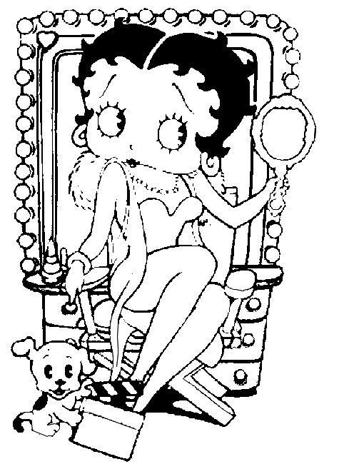 Betty Boop en pleine pose avec un décor stylisé Betty Boop en pleine pose avec un décor stylisé