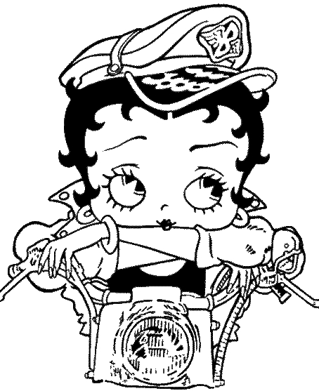 Coloriage de Betty Boop dans une pose expressive et joyeuse Coloriage de Betty Boop dans une pose expressive et joyeuse