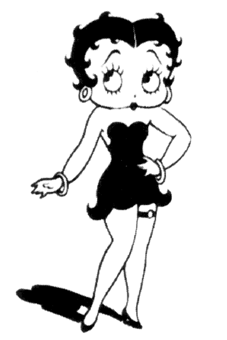 Betty Boop en pleine pose séduisante avec un décor stylisé