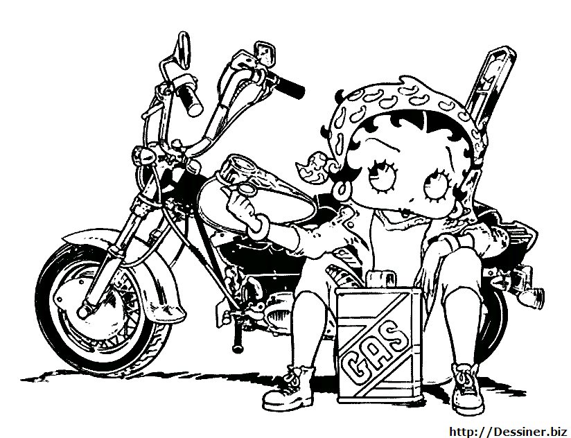 Coloriage de Betty Boop avec une expression espiègle