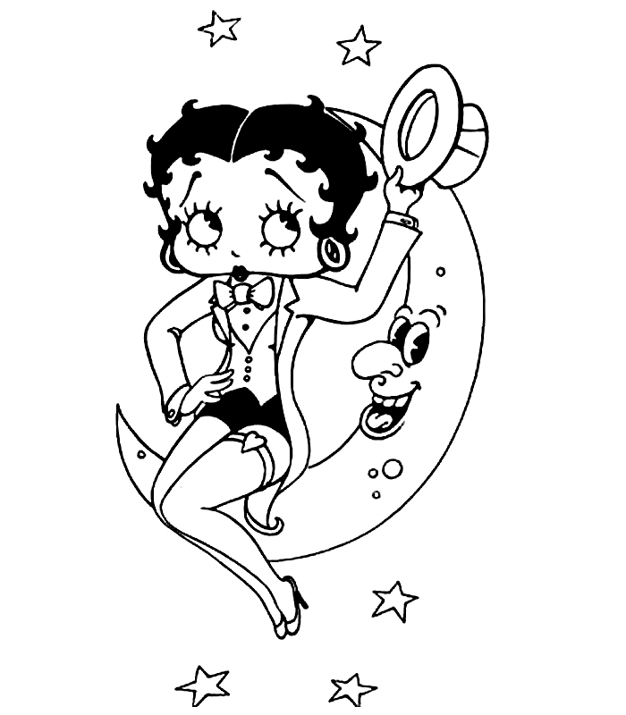 Betty Boop en pleine pose avec un sourire charmeur Betty Boop en pleine pose avec un sourire charmeur