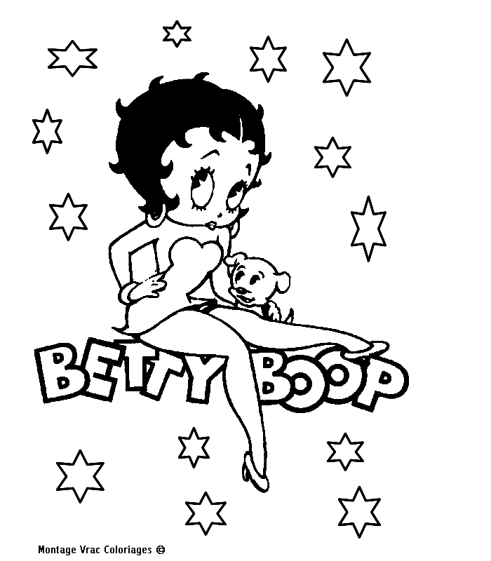 Coloriage de Betty Boop en pleine pose stylée
