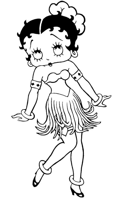 Betty Boop en pleine pose avec un décor stylisé