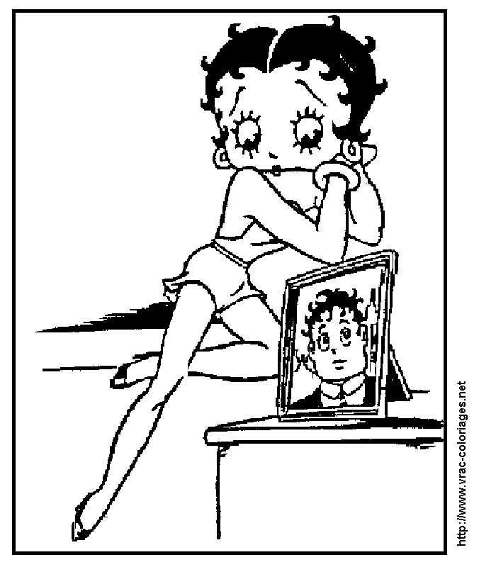Betty Boop dans une pose charmante avec un décor stylisé