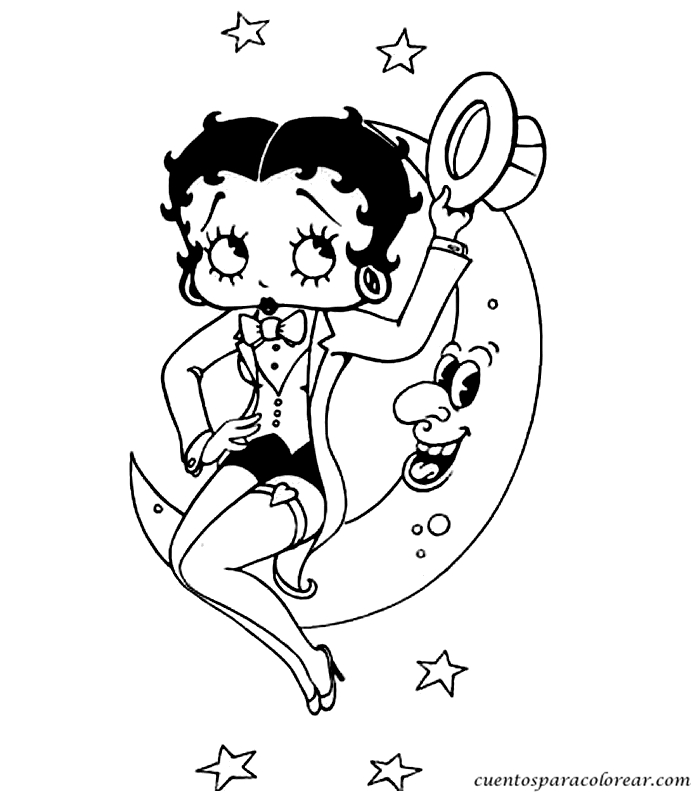 Betty Boop en pleine pose séduisante avec un fond stylisé Betty Boop en pleine pose séduisante avec un fond stylisé