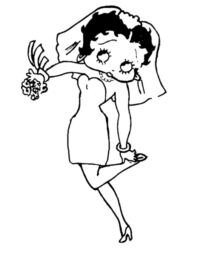 Betty Boop souriante avec un décor stylisé