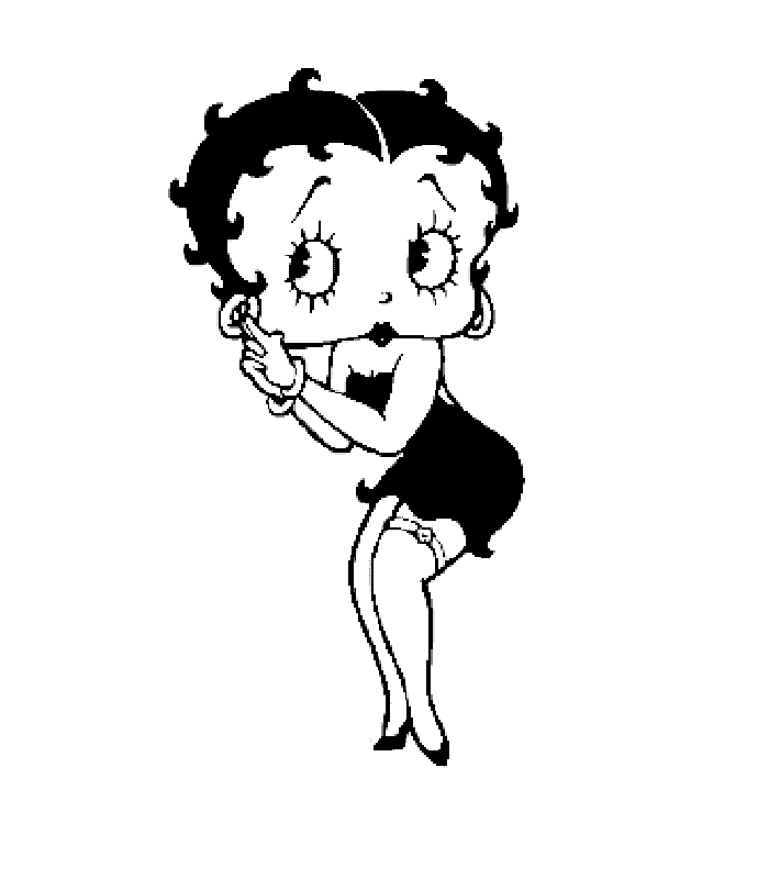 Betty Boop en pleine pose glamour avec un fond stylisé