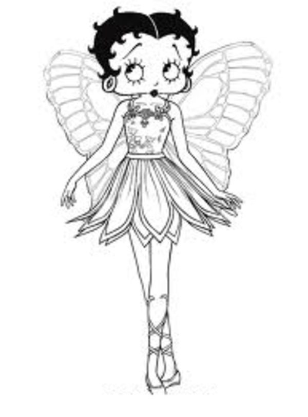 Betty Boop en pleine pose avec un décor stylisé