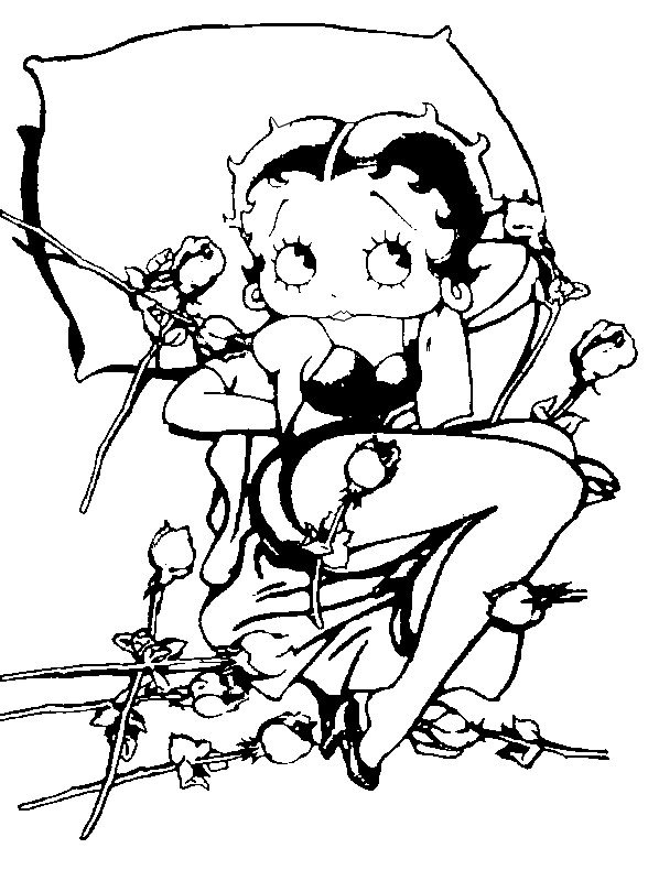 Betty Boop en pleine danse avec un décor stylisé