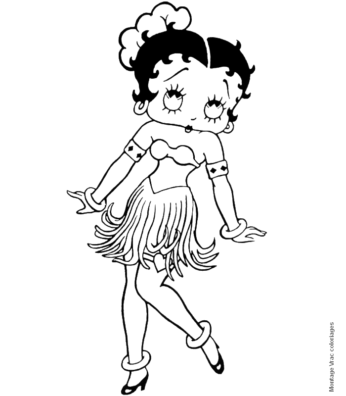 Betty Boop en pleine danse dans un cadre stylisé