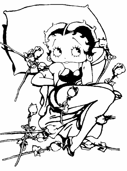 Betty Boop en pleine danse avec un décor stylisé