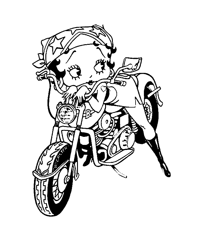 Betty Boop posant avec un sourire dans un décor simple