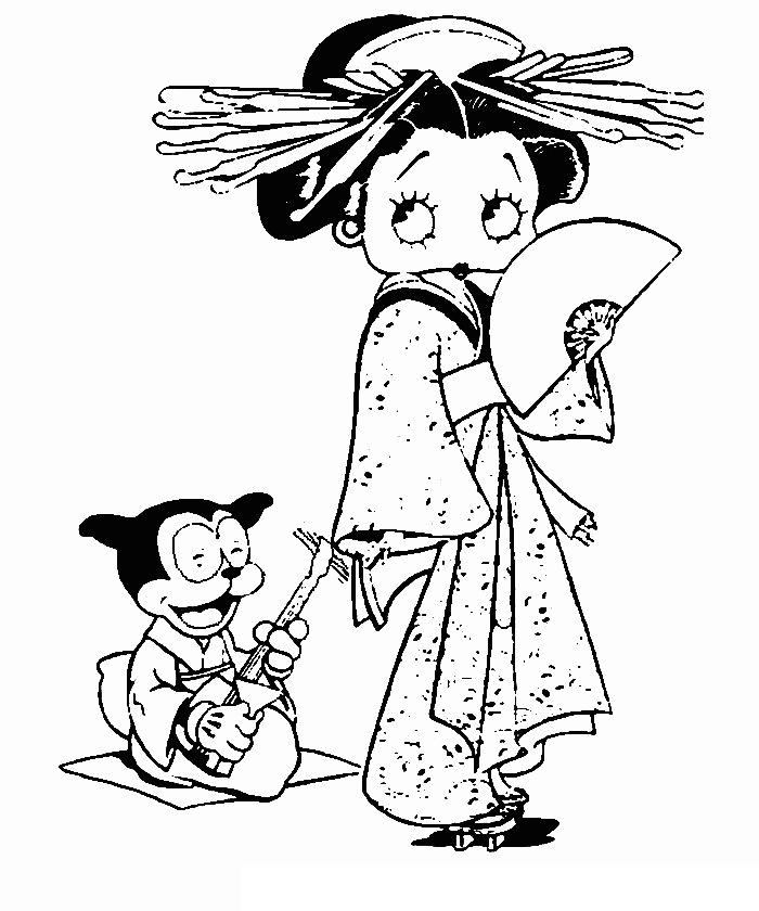 Coloriage de Betty Boop dans une pose charmante